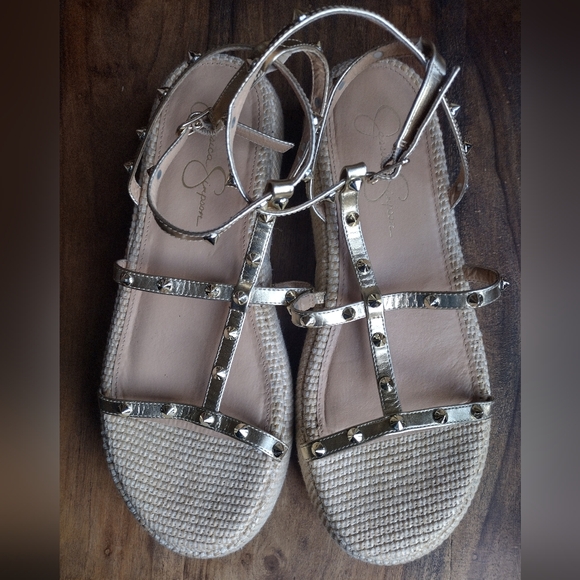 Jessica Simpson Gold Pascha Platform Sandals Size 11 - Picture 4 of 8